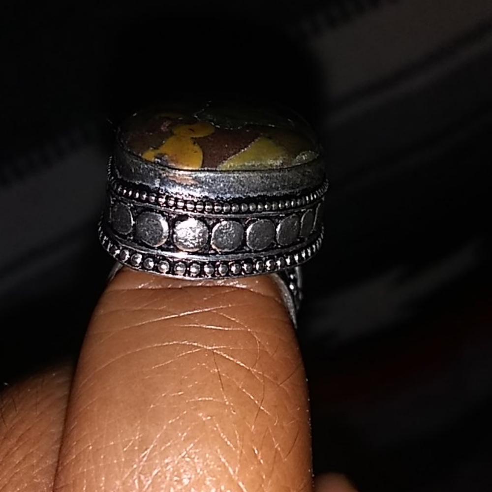 💗STUNNING!/ JASPER GEMSTONE RING SZ,7💕 - Picture 7 of 8